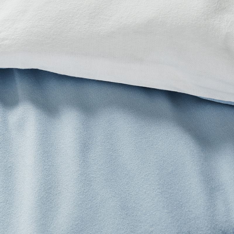 Super Soft Brushed Flannelette Denim & White Quilt Cover Separates