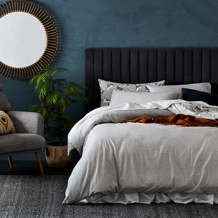 Printed Flannelette Silver Husky Quilt Cover Set Adairs