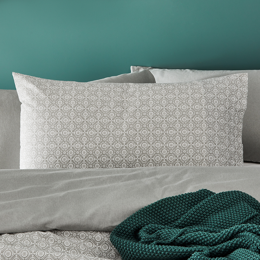 Printed Flannelette Grey Moroccan Quilt Cover Set + Separates Adairs