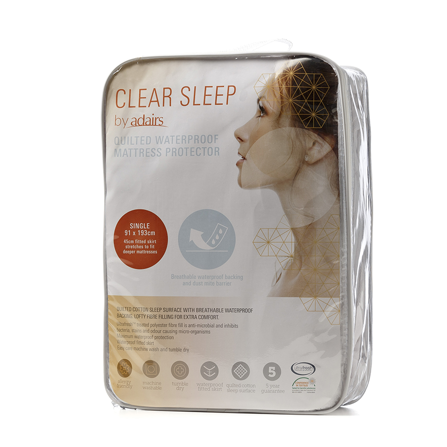 Clear Sleep Quilted Waterproof Mattress Protector Adairs