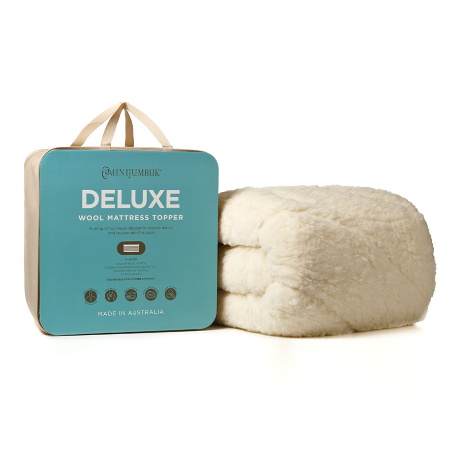 MiniJumbuk Deluxe Wool Fitted Mattress Topper Adairs