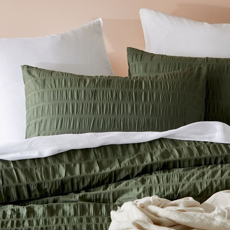 Kizzy Khaki Quilt Cover Set | Bedroom | Adairs