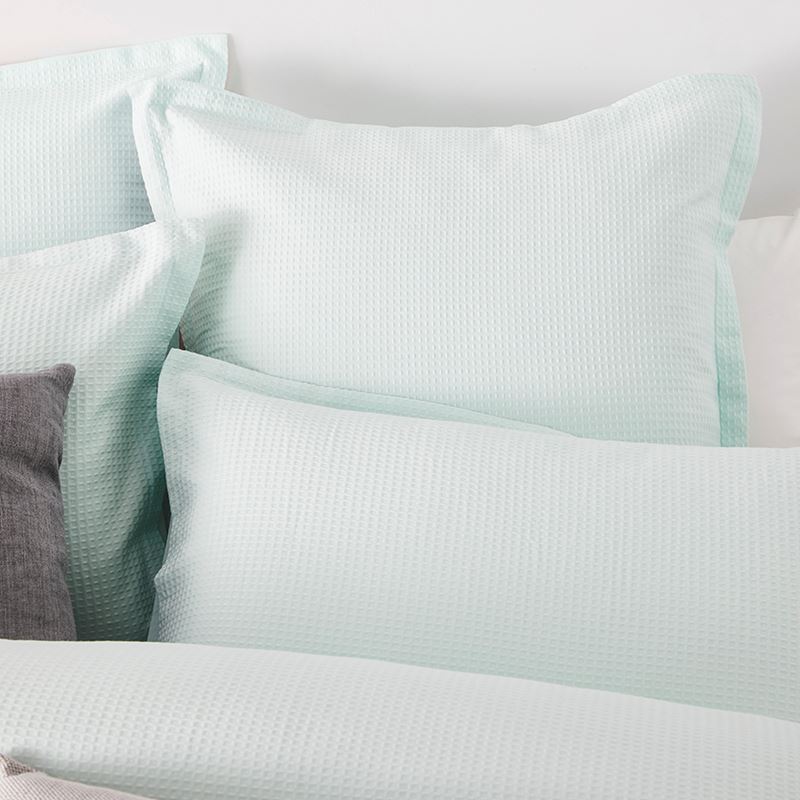Riley Waffle Mint Quilt Cover Set + Separates