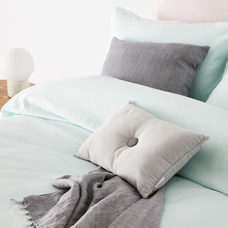 Riley Waffle Mint Quilt Cover Set + Separates