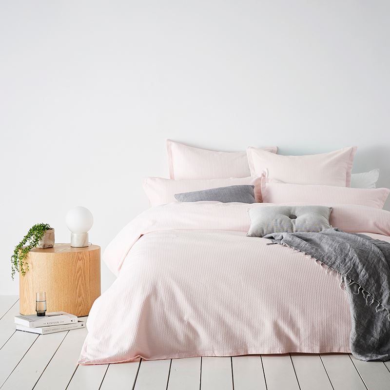 Riley Waffle Pink Quilt Cover Set + Separates