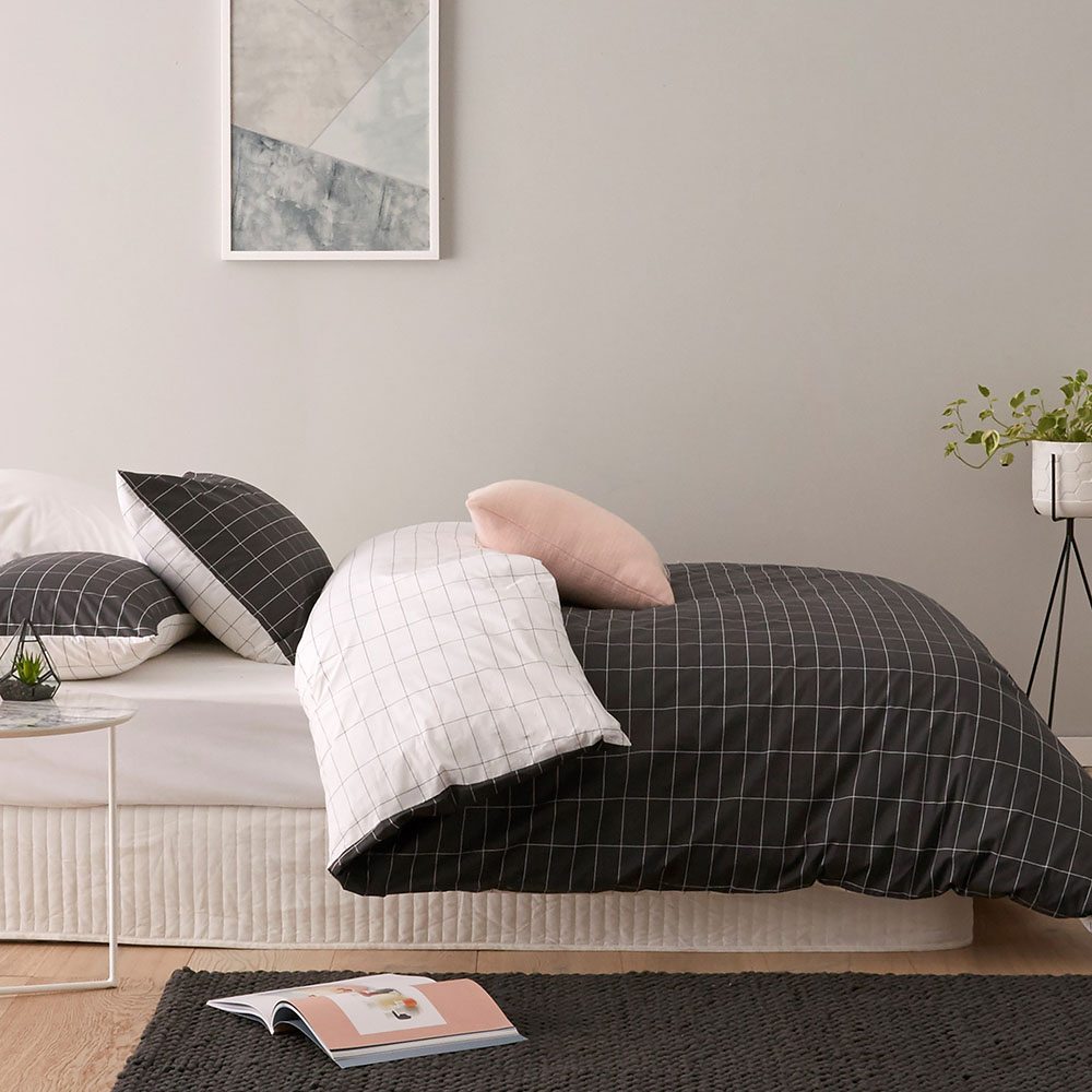 Metro Micra Charcoal Quilt Cover Set + Separates Adairs