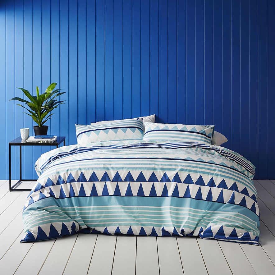 Metro Ischia Navy Quilt Cover Set + Separates Adairs