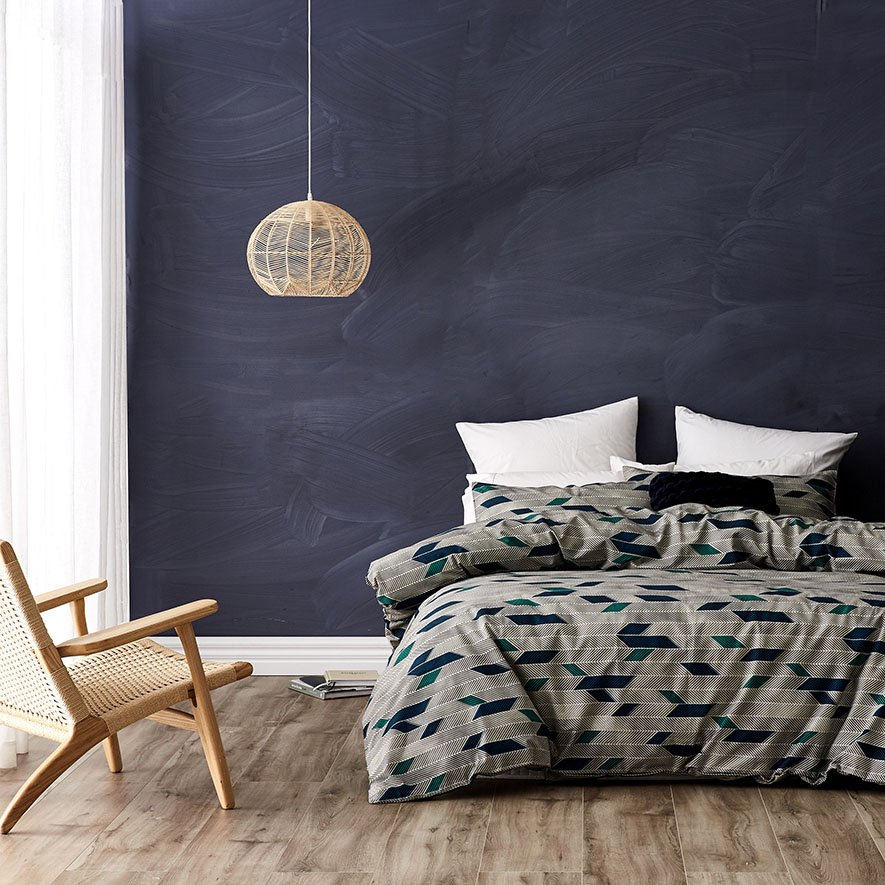 Metro Feathertail Grey Quilt Cover Set + Separates Adairs