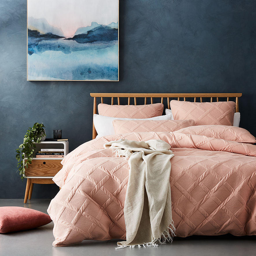 Metro Hex Rose Quilt Cover Set + Separates Adairs