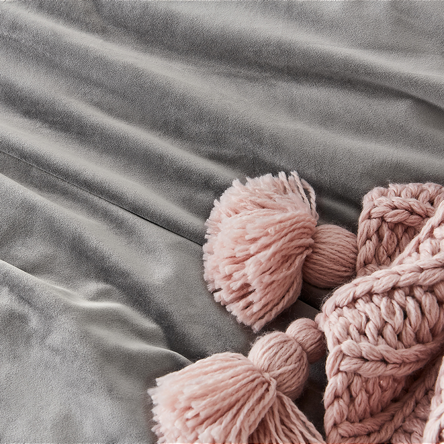 Metro Zara Velvet Silver Quilt Cover Set + Separates Adairs