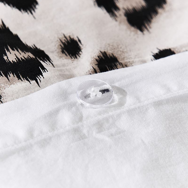 Prewashed Cotton Printed White Leopard Quilt Cover Set + Separates