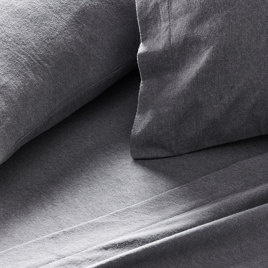 Plain Dyed Flannelette Coal Sheet Set Adairs