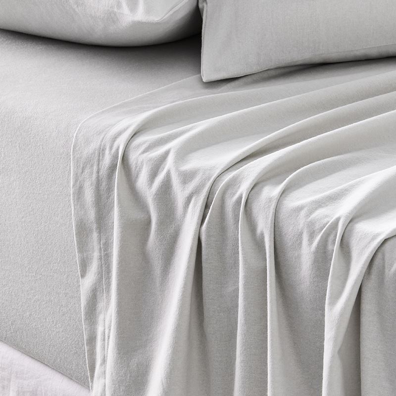 Plain Dyed Flannelette Grey Sheet Set