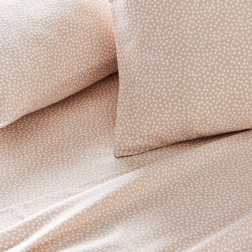 Printed Flannelette Pink Spot Sheet Set Adairs