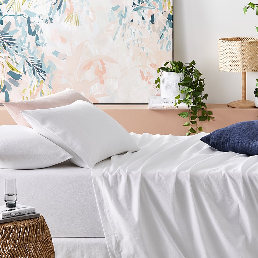 Metro Plain Dyed Flannelette Sheet Set Bedroom Adairs