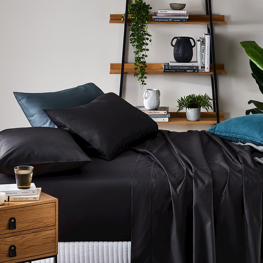 1500TC Brooklyn Charcoal Sheet Separates Adairs