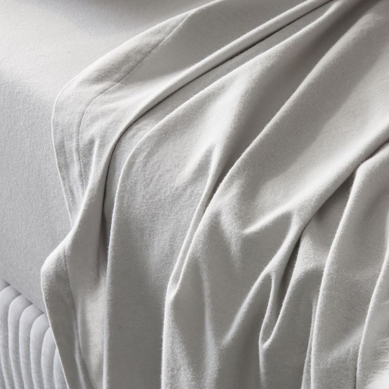 Plain Dyed Flannelette Silver Sheet Set + Pillowcases