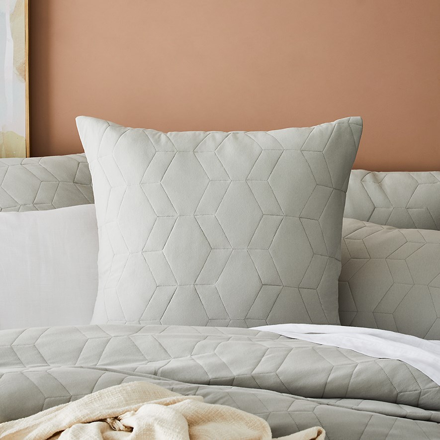 Jax Grey Quilted Jersey Pillowcase Adairs