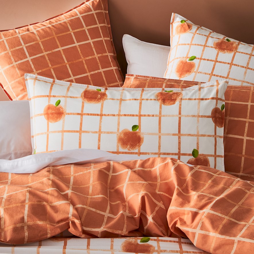 Metro Peach Apricot Quilt Cover Set + Separates Adairs