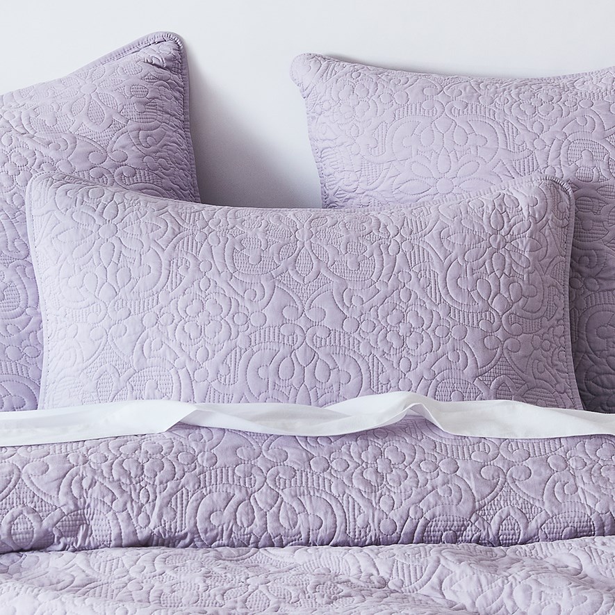 Chloe Quilted Lavender Pillowcase Adairs