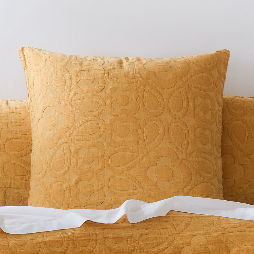 Josie Matelasse Mustard Pillowcase Adairs