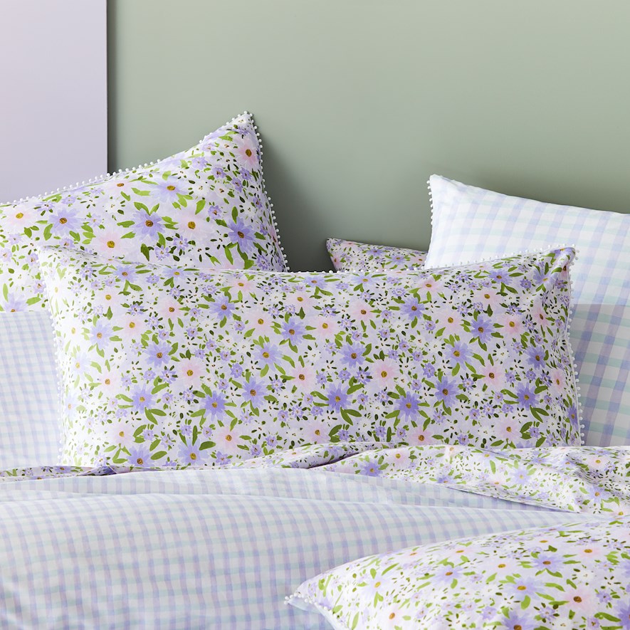 Lilac Garden Multi Pillowcase Adairs