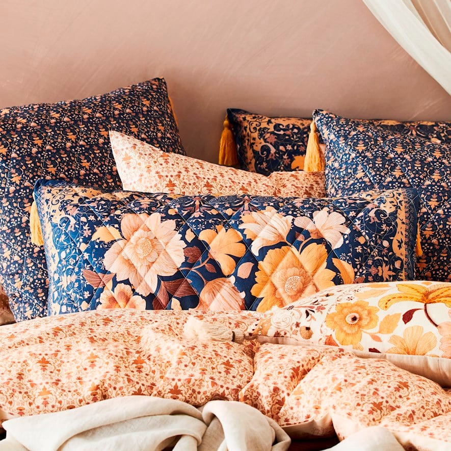 Wandering Folk Dawn Floral Navy Pillowcase Adairs