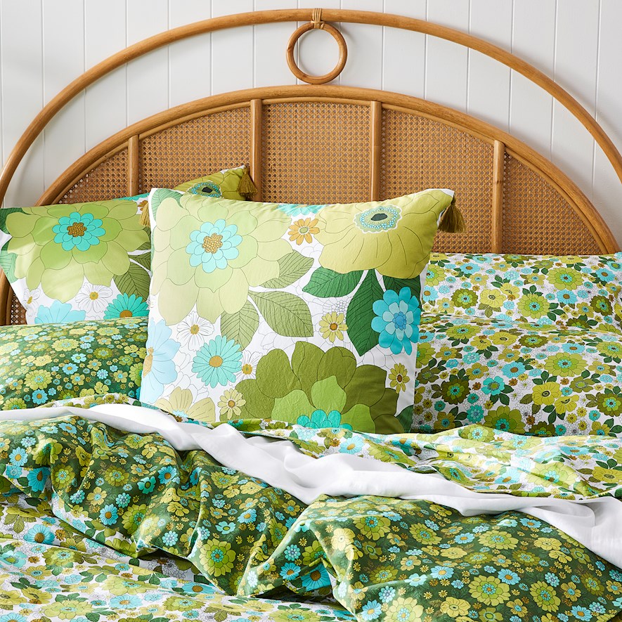 April Floral Green Pillowcase Adairs