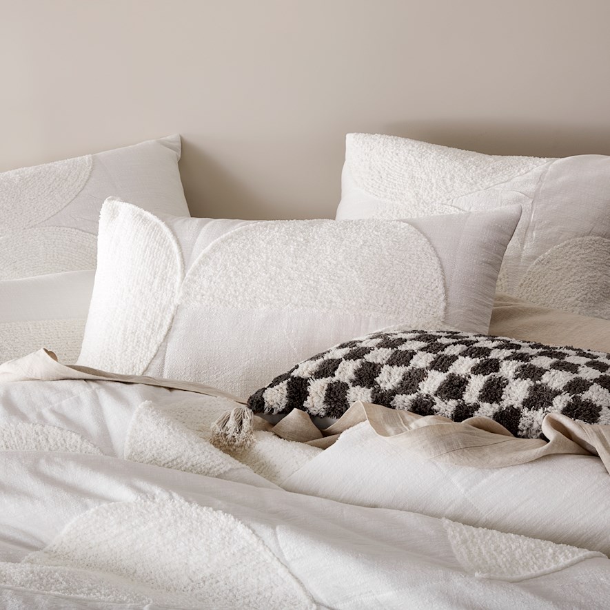 Luna Chenille Off White Quilted Pillowcase Adairs