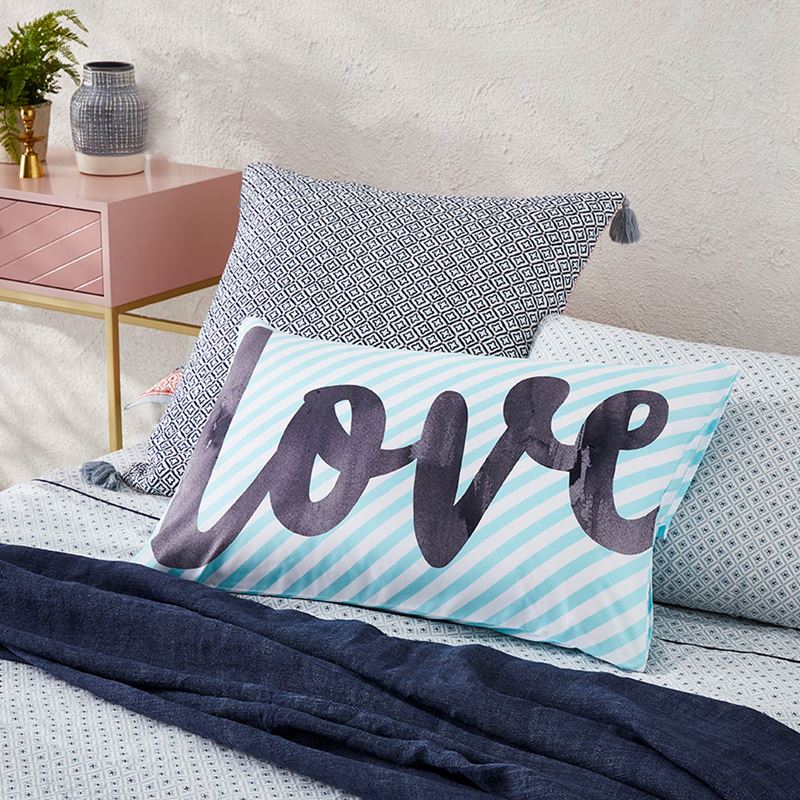 Text Pillowcase Love Stripe