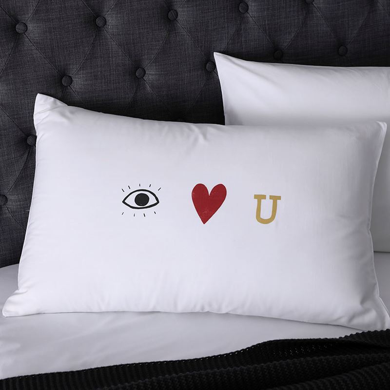 Text Pillowcase Eye Heart You