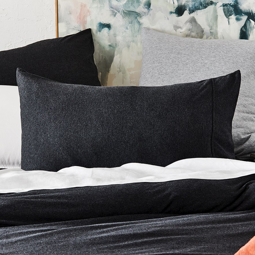 Ultra Soft Jersey Black Marble Pillowcase Adairs