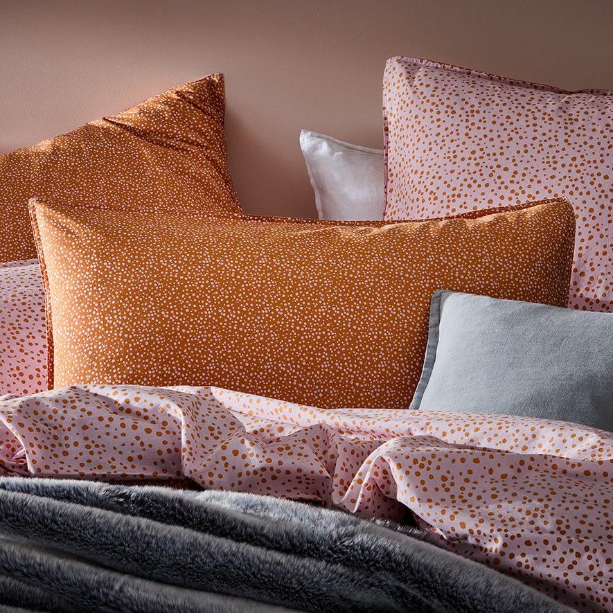 Stonewashed Printed Cotton Desert Spot Pillowcase Adairs