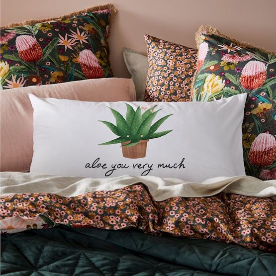 Aloe You Very Much Text Pillowcase