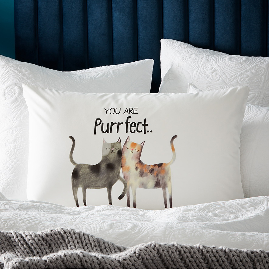 Adairs Text Pillowcase Purrfect