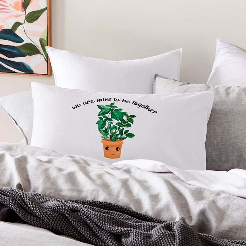 We Are Mint To Be Together Text Pillowcase