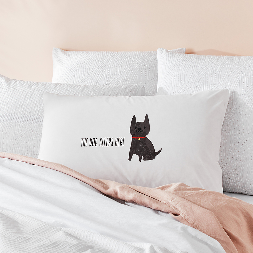 The Dog Sleeps Here Text Pillowcase Adairs