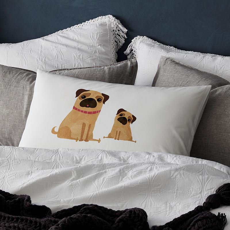 Text Pillowcase Pug