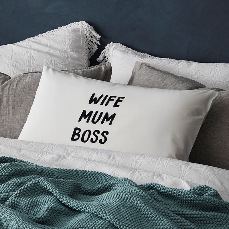 Text Pillowcase Wife Mum Boss