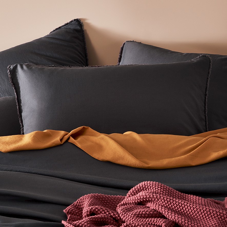 Bamboo Linen Coal Pillowcase Adairs
