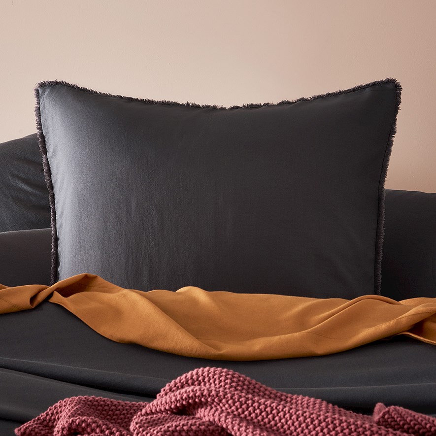 Bamboo Linen Coal Pillowcase Adairs