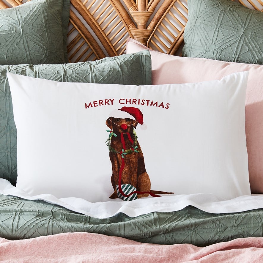 Home Republic Merry Christmas Text Pillowcases Adairs