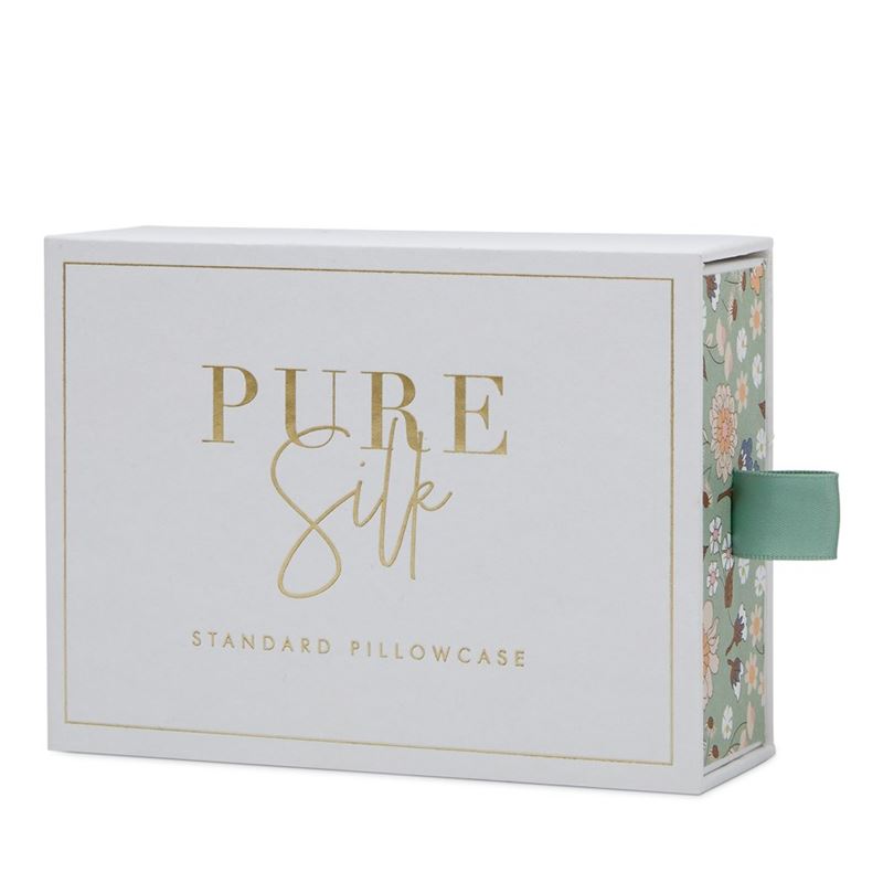Pure Silk Sage Floral Standard Pillowcase