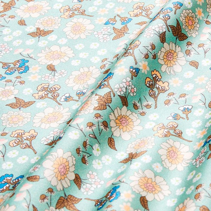 Pure Silk Sage Floral Standard Pillowcase