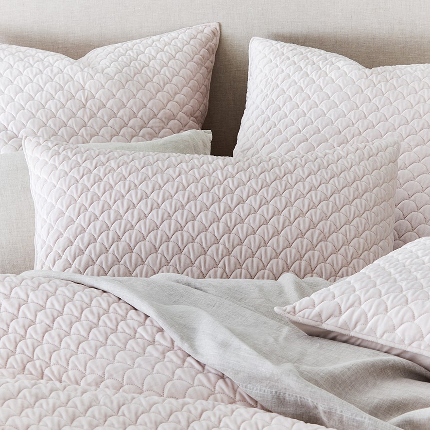 Home Republic Waves Shell Quilted Velvet Pillowcase Adairs