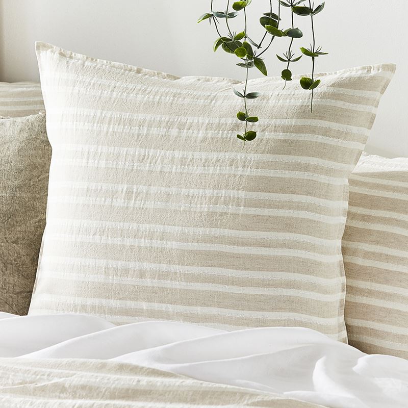 Hudson Linen & Cotton Natural Stripe Pillowcase
