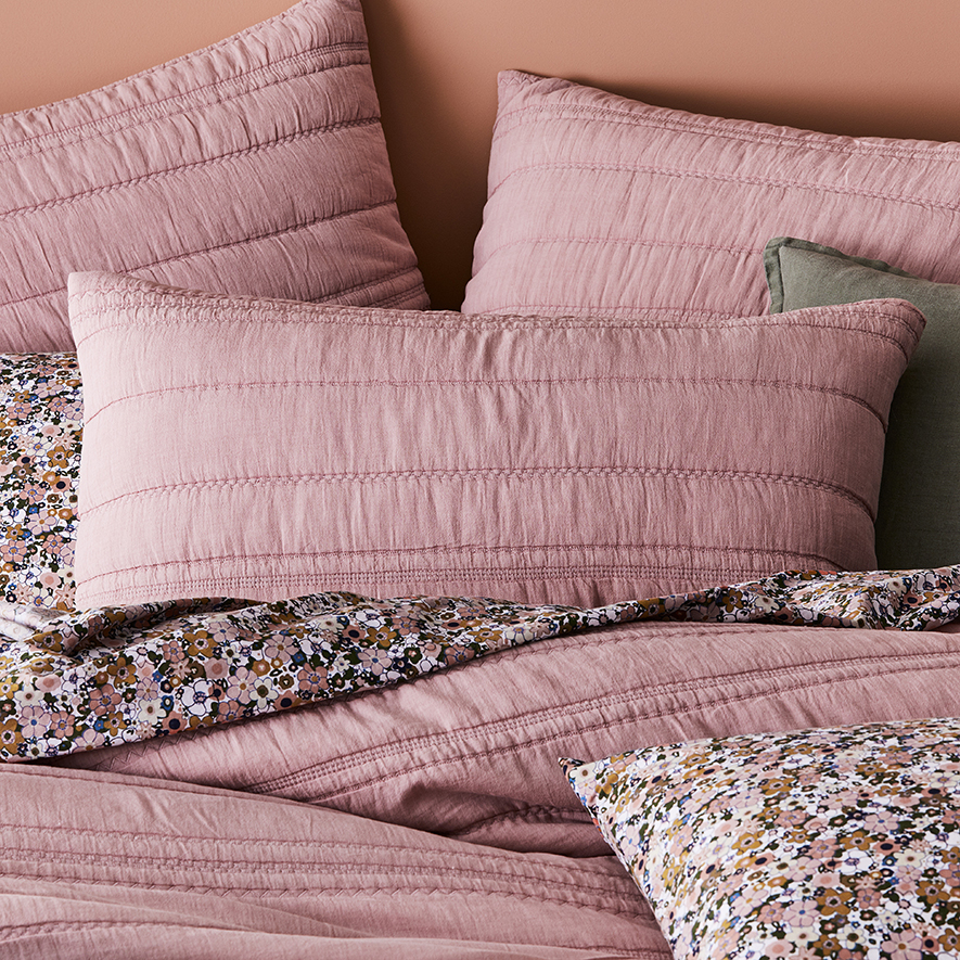 Home Republic - Zara Nude Pink Pillowcase | Bedroom | Adairs