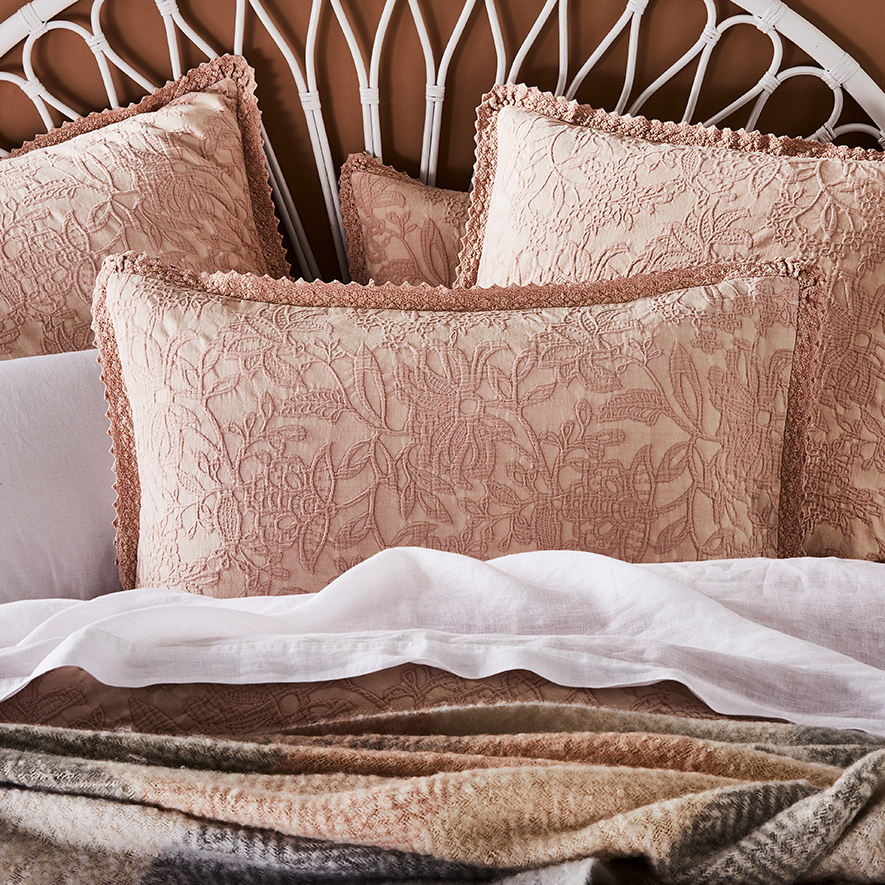 Giselle Matelasse Blush Pillowcase Adairs