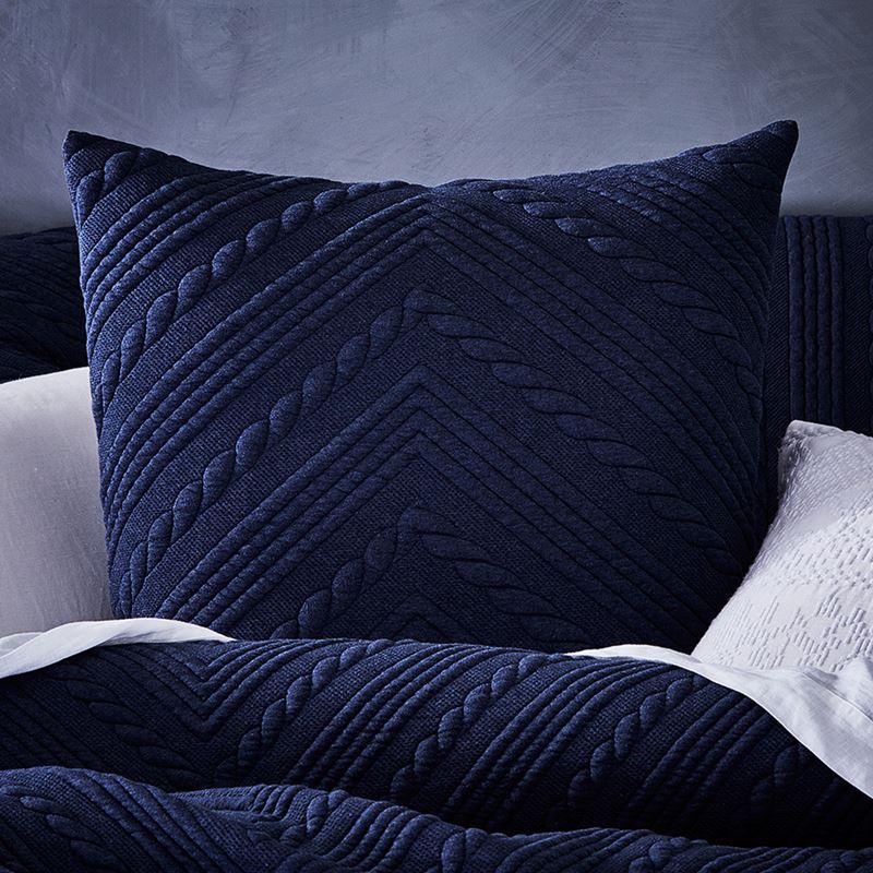 Maize Jersey Quilted Navy Marle Pillowcase