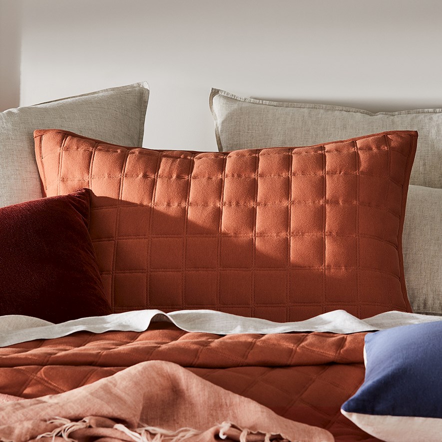 Murphy Quilted Jersey Clay Pillowcase Adairs